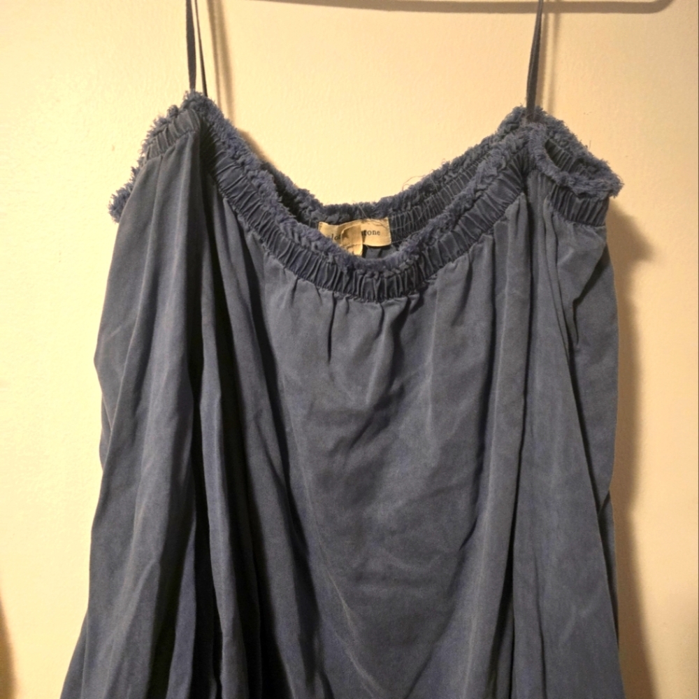 Cloth & Stone Blue Smocked Camisole Top